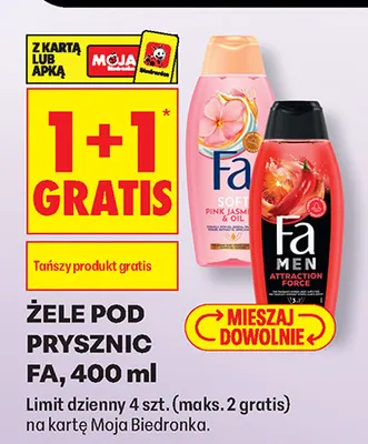 Żel pod prysznic Fa Soft & Oil Pink Jasmine promocja w Biedronka