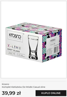 Komplet kieliszków do wódki Krosno Casual X-Line 6-pak 25 ml promocja w home&you