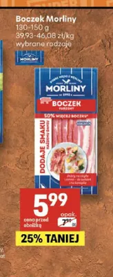 Boczek parzony Morliny promocja w Delikatesy Centrum
