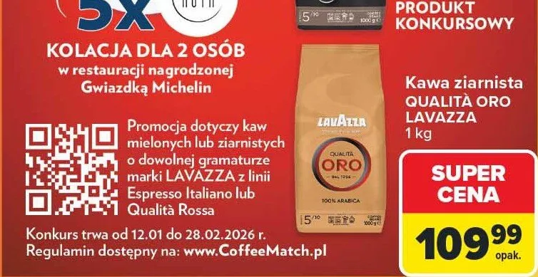 Kawa ziarnista Qualità Oro Lavazza promocja w Carrefour