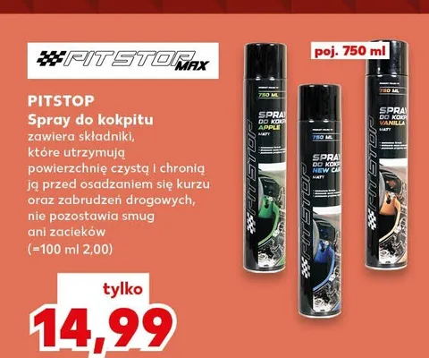 Spray do kokpitu Pitstop Max Vanilla Matt promocja w Kaufland