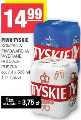Piwo Tyskie promocja w SPAR