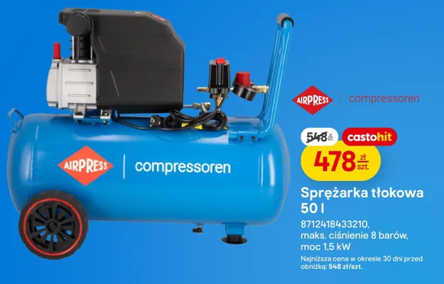 Sprężarka tłokowa 50l promocja w Castorama