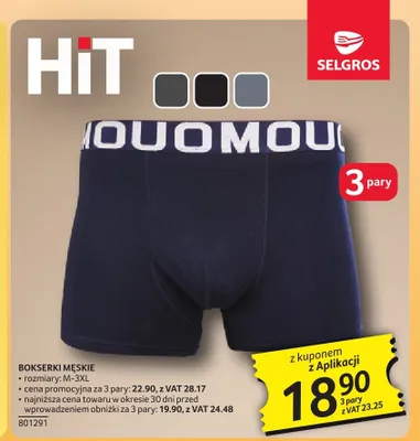 Bokserki męskie promocja w Selgros