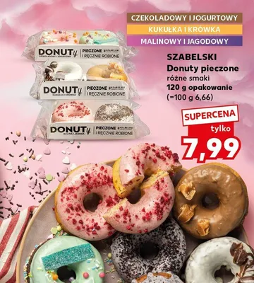 Donaty pieczone różne smaki kukurza i krówka, malinowy i jagodowy promocja w Kaufland