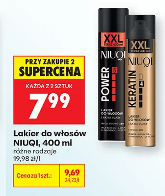 Lakier do włosów NIUQI promocja w Biedronka
