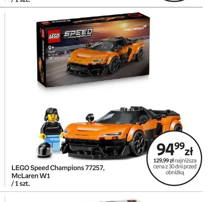 Klocki LEGO Speed Champions 77257 McLaren W1 promocja w Empik