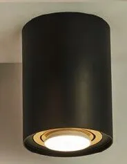 Oczko Tuba Hary czarne/złote 1xGU10 promocja w Castorama