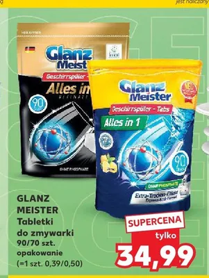 Tabletki do zmywarki Glanz Meister Alles in 1 90 szt. promocja w Kaufland