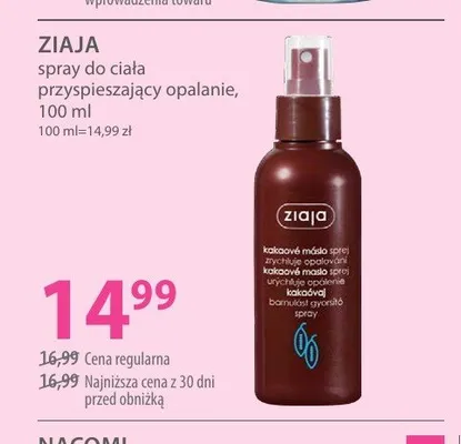 Spray do ciała przyspieszający opalanie Ziaja promocja w Hebe