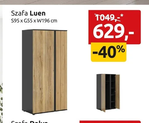 Szafa Luen S95xG55xW196cm promocja w Black Red White