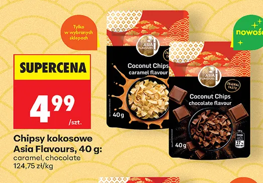 Chipsy kokosowe Asia Flavours caramel promocja w Biedronka