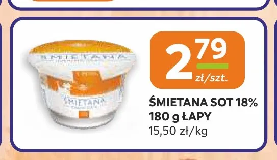 Śmietana Sot Łapy 18% promocja w Społem Częstochowa