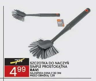 Szczotka do naczyń Simple prostokątna Ravi promocja w Wafelek