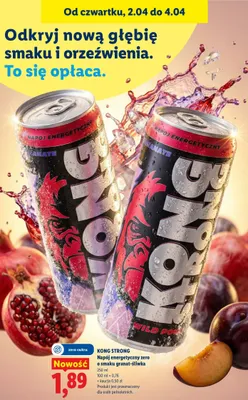 Napój energetyczny zero o smaku granat-śliwka promocja w Lidl