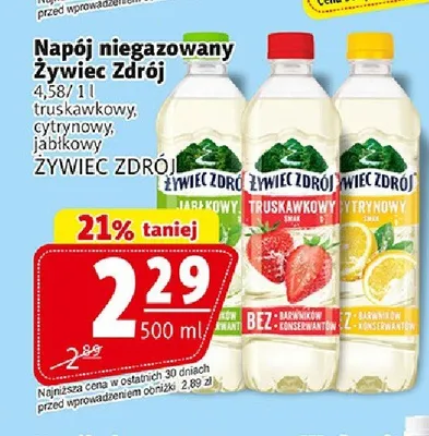 Napój niegazowany Żywiec Zdrój truskawkowy promocja w Prim Market