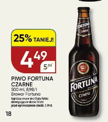 Piwo Fortuna Czarne promocja w Chata Polska
