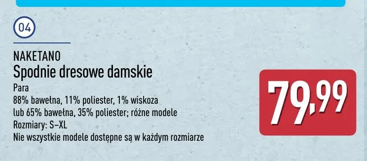 Spodnie dresowe damskie Naketano promocja w Aldi