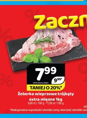 Żeberka wieprzowe trójkąty extra mięsne promocja w Delfin
