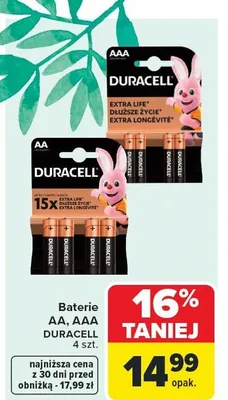 Baterie AA, AAA 4 szt. promocja w Carrefour