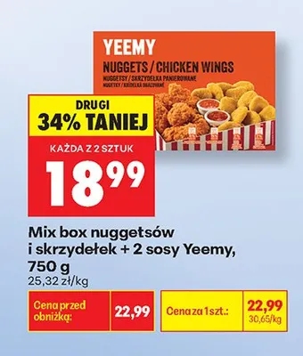 Mix box nuggetsów i skrzydełek + 2 sosy Yeemy promocja w Biedronka