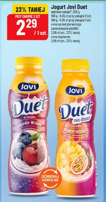 Jogurt Jovi Duet jagoda-wiśnia promocja w POLOmarket