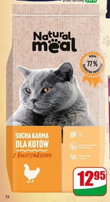 Sucha karma dla kota z kurczakiem Natural Meal promocja w Dino