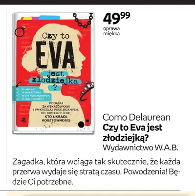 Książka Como Delaurean Czy to Eva jest złodziejką? promocja w Empik