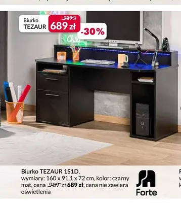 Biurko Forte TEZAUR 1S1D promocja w Salony Agata