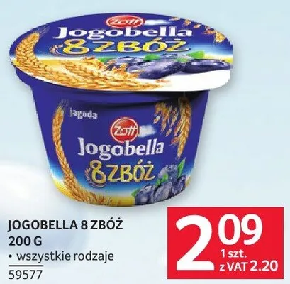 Jogobella 8 zbóż 200 g promocja w Selgros