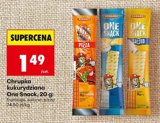 Chrupka kukurydziana Boramex One Snack pizza promocja w Biedronka