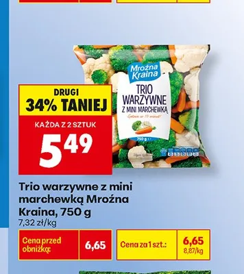 Trio warzywne z mini marchewką Mroźna Kraina promocja w Biedronka