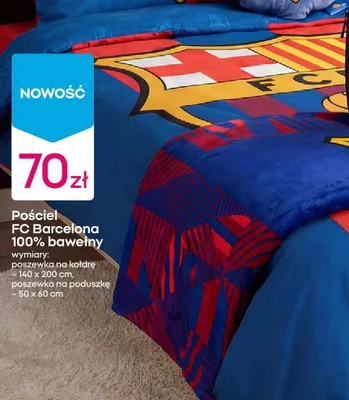 Pościel FC Barcelona 100% bawełny promocja w Pepco
