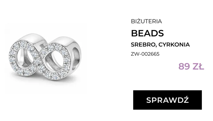 Beads srebrny z cyrkoniami Briju ZW-002665 promocja w Briju