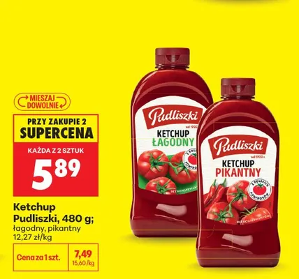 Ketchup łagodny Pudliszki promocja w Biedronka