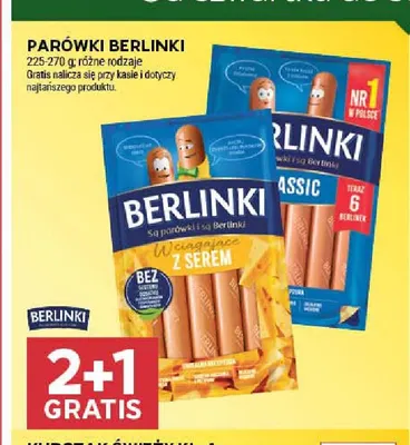 Parówki Berlinki Classic promocja w Stokrotka