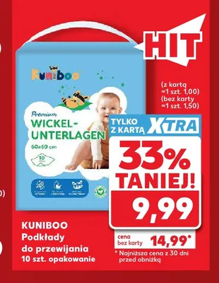 Podkłady do przewijania Kuniboo Premium Wickelunterlagen promocja w Kaufland