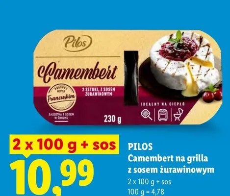 Camembert na grilla z sosem żurawinowym Pilos promocja w Lidl
