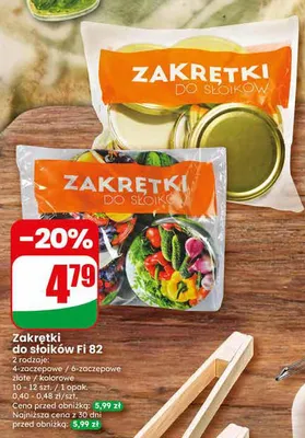 Zakrętki do słoików Fi 82 4-zaczepowe promocja w Dino