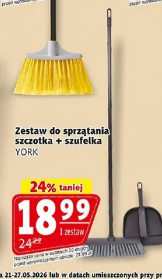 Zestaw do sprzątania szczotka + szufelka YORK promocja w Prim Market