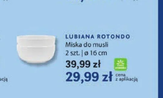 Miska do musli Lubiana Rotondo 2-pak 16 cm promocja w Stokrotka