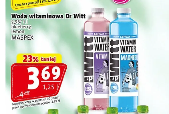 Woda witaminowa Dr Witt lemon promocja w Prim Market