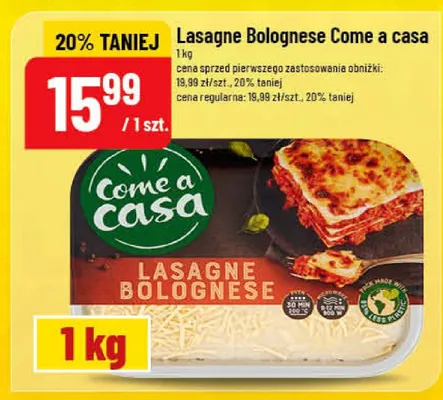 Lasagne Bolognese Come a casa promocja w POLOmarket