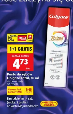 Pasta do zębów Total promocja w Biedronka