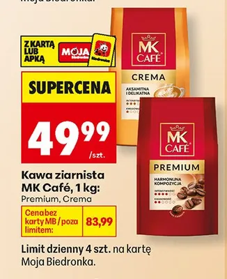 Kawa ziarnista MK Café Crema promocja w Biedronka