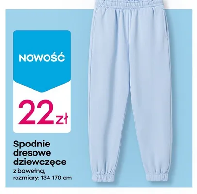 Spodnie dresowe dziewczęce z bawełną promocja w Pepco