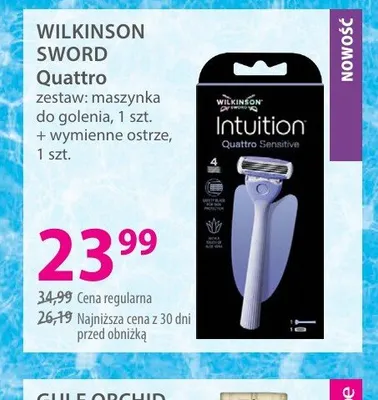 Zestaw: maszynka do golenia, 1 szt. + wymienne ostrze, 1 szt. WILKINSON SWORD Quattro promocja w Hebe