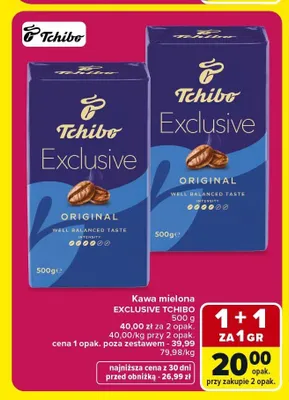 Kawa mielona Tchibo Exclusive Original promocja w Carrefour Market