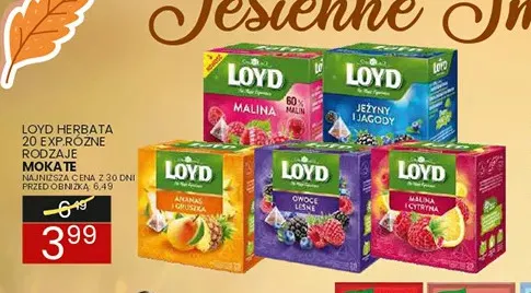 Herbata Loyd malina promocja w Wafelek