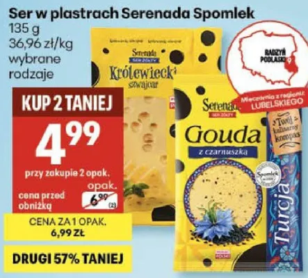 Ser w plastrach Serenada Spomlek promocja w Delikatesy Centrum